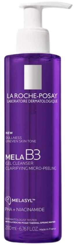 La Roche-Posay Mela B3 micro-peeling gel reiniger - tegen pigmentvlekken - met Melasyl en niacinamide - gevoelige huid - 200 ml
