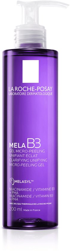 La Roche-Posay Mela B3 micro-peeling gel reiniger - tegen pigmentvlekken - met Melasyl en niacinamide - gevoelige huid - 200 ml