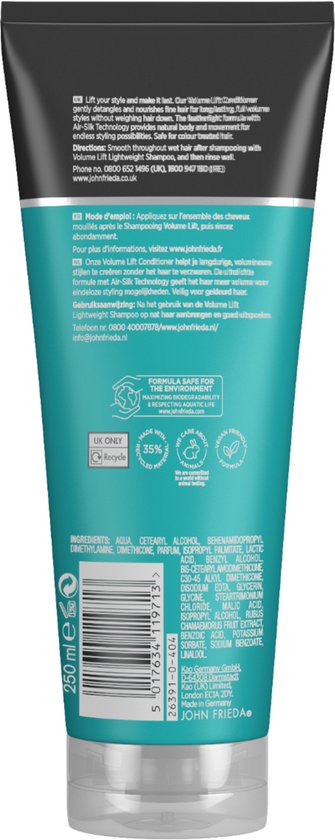 John Frieda Luxurious Volume conditioner - 7 day - 250 ml