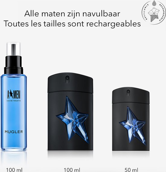 Mugler A-Men eau de toilette - amber en houtachtig - navulbaar - 100 ml