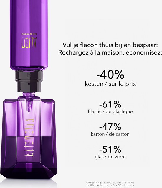 Mugler Alien eau de parfum - navulbaar voor dames - bloemig houtachtig amberachtig - 60 ml