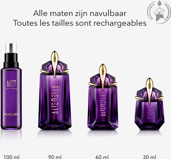 Mugler Alien eau de parfum - navulbaar voor dames - bloemig houtachtig amberachtig - 60 ml