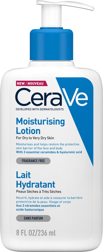 CeraVe hydraterende melk - droge tot zeer droge huid - 3 ceramiden hyaluronzuur - 236 ml