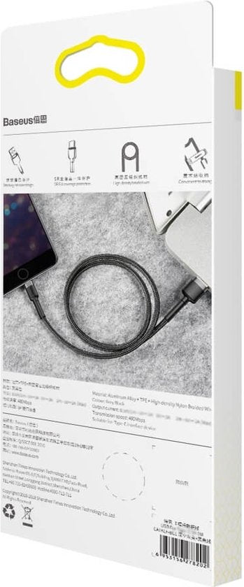 Baseus Geweven Nylon USB naar Lightning Kabel 1M - Grijs
