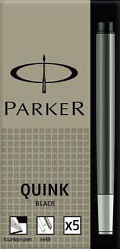 Parker vulpenpatronen - Quink - zwart - 5 stuks
