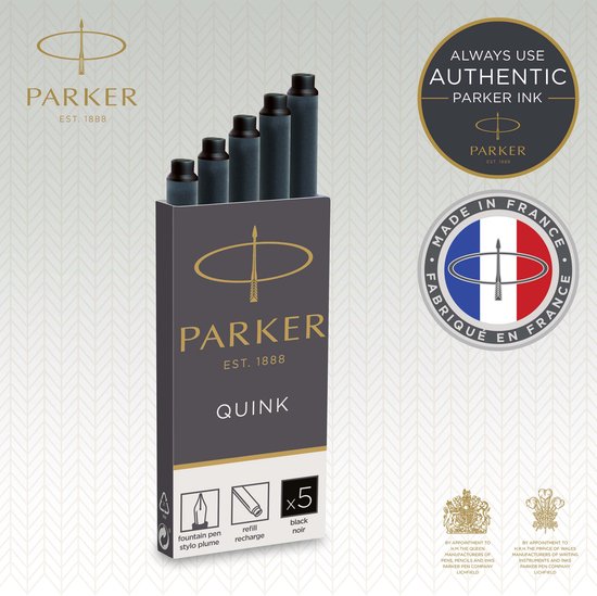 Parker vulpenpatronen - Quink - zwart - 5 stuks