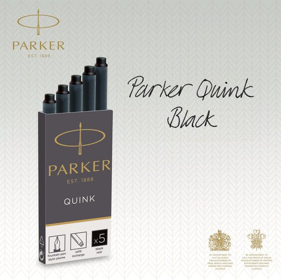 Parker vulpenpatronen - Quink - zwart - 5 stuks