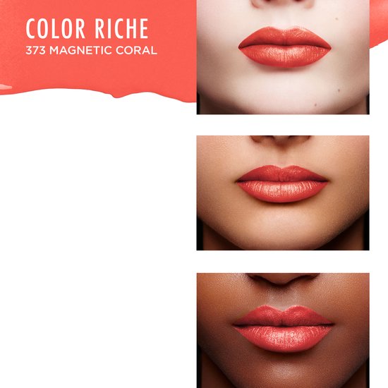 L'Oréal Paris Color Riche Satin lippenstift - verzorgend met arganolie - 373 Magnetic Coral - 4,54 gram - Oranje