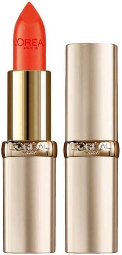 L'Oréal Paris Color Riche Satin lippenstift - verzorgend met arganolie - 373 Magnetic Coral - 4,54 gram - Oranje