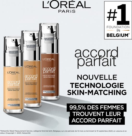 L'Oréal Paris foundation - Accord Parfait - hyaluronzuur SPF 16 - 30 ml - 4N