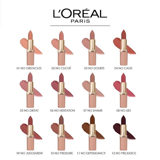 L'Oréal Paris Color Riche Free the Nudes lippenstift - nude matte - 08 No Lies - roze - 3,9 g