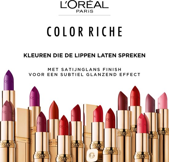 L'Oréal Paris Color Riche lippenstift - satin - 118 French Made - verrijkt met arganolie