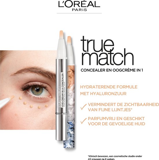 L'Oréal Paris True Match concealer - eyecream in a concealer - 4-7D Golden Sable