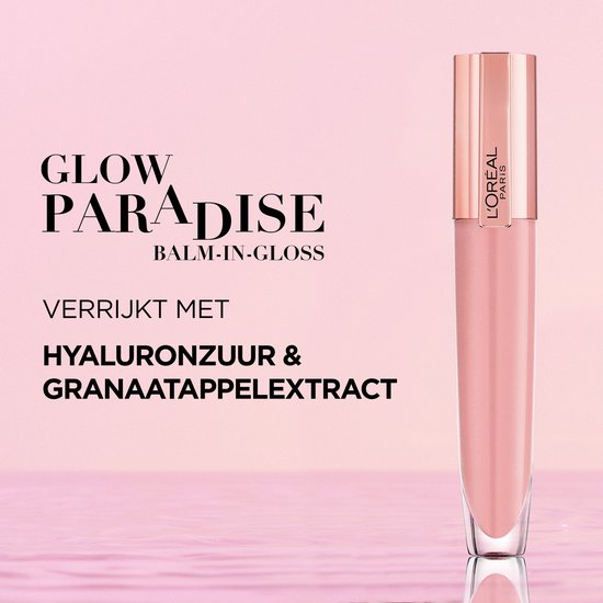 L'Oréal Paris Glow Paradise Balm in Gloss lipgloss - volumegevend - 402 I Soar - 7 ml - Transparant roze