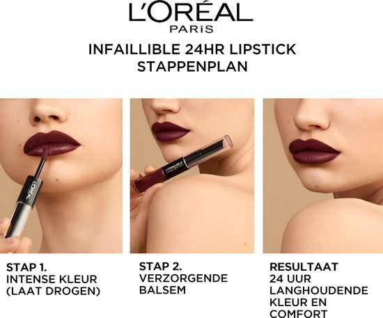 L'Oréal Paris Infaillible 24H lippenstift - 113 Invincible Sable - verzorgend met hyaluronzuur - 5,7 ml