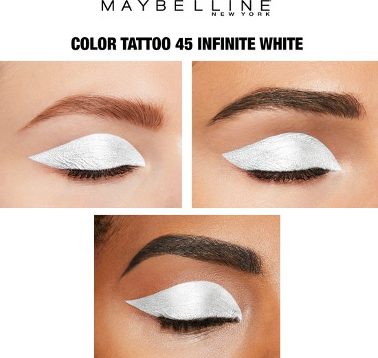 Maybelline New York Color Tattoo oogschaduw - 24H crème - 45 Infinite White - 53 g