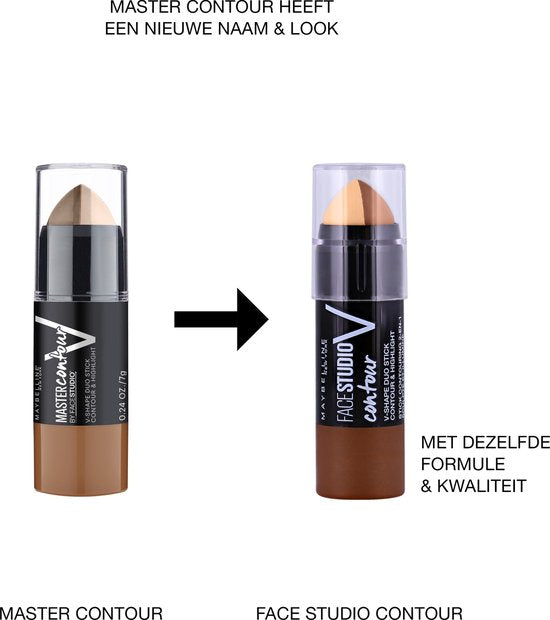 Maybelline Face Studio V Contour duo stick - V-shape - Dark