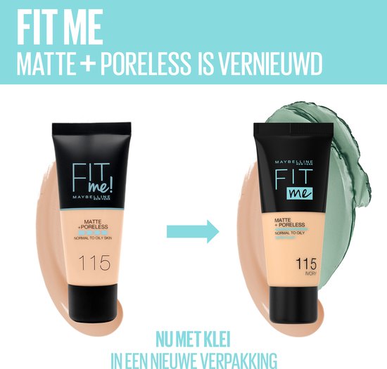 Maybelline New York Fit Me Matte + Poreless foundation - medium dekkend matte finish - normale tot vette huid - 30 ml - 238 Rich Tan