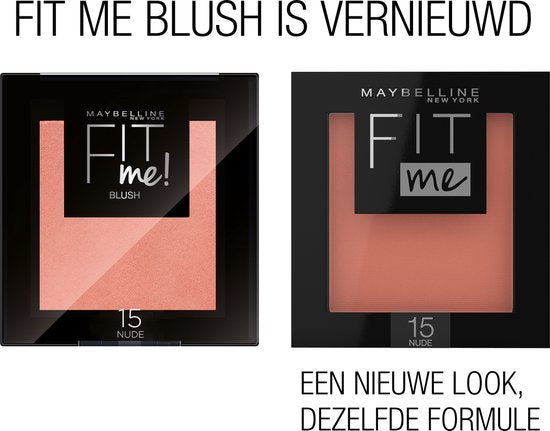 Maybelline Fit Me blush - 15 nude - natuurlijk ogende rouge - 4,5 gram - Oranje
