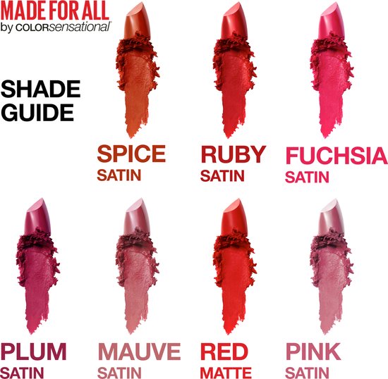 Maybelline Color Sensational Made For All lippenstift - 382 Red For Me - mat - Rood