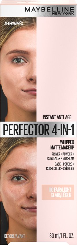Maybelline New York Instant Age Rewind Perfector 4-in-1 Matte - primer concealer BB cream en poeder in één - Fair Light - 30 ml