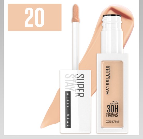 Maybelline New York SuperStay 30H Active Wear concealer - 20 Sand - volledig dekkend met matte finish - 10 ml