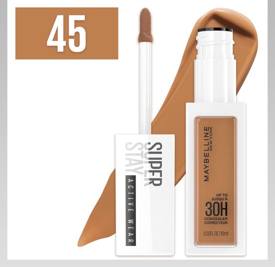 Maybelline New York SuperStay 30H Active Wear concealer - volledig dekkend met matte finish - 10 ml - 45 Tan