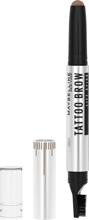 Maybelline New York Tattoo Brow Lift Stick wenkbrauwpotlood - met stylingborstel - 02 Soft Brown - Bruin