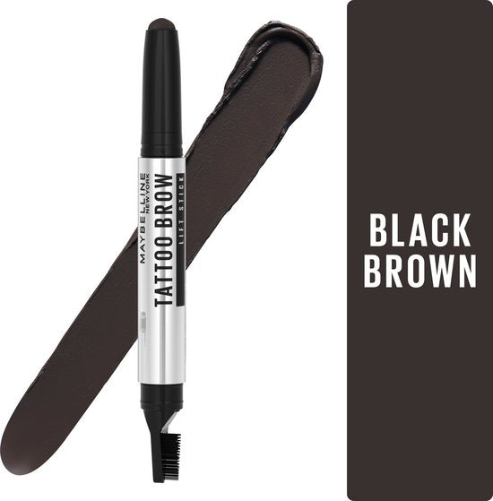 Maybelline New York Tattoo Brow Lift Stick wenkbrauwpotlood - met stylingborstel - 05 Black Brown
