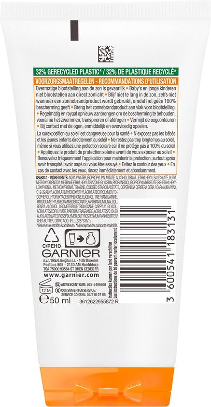 Garnier Ambre Solaire zonnebrandmelk - gezicht en lichaam - SPF 30 met karitéboter - reisformaat 50 ml