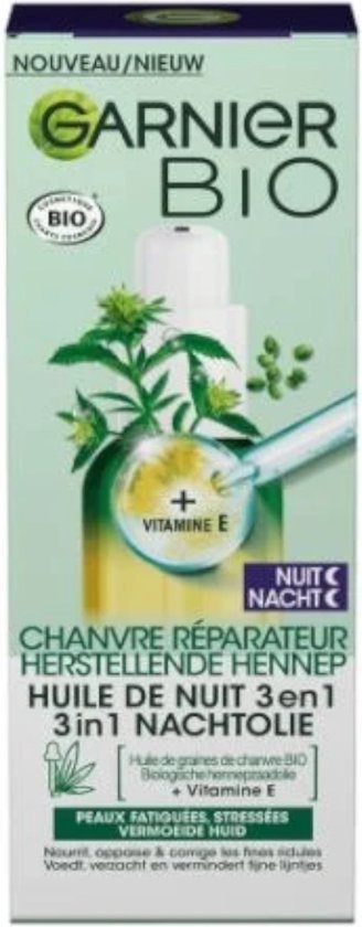 Nachtolie - biologische hennep - verzachtend voor vermoeide en gevoelige huid - 30 ml