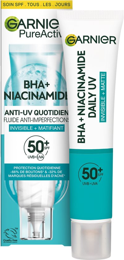 Garnier PureActive daily fluid - BHA + niacinamide - SPF 50+ - 40 ml