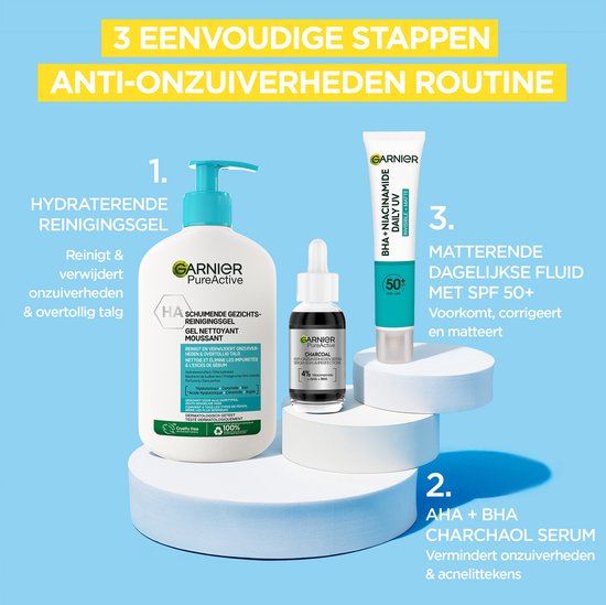 Garnier PureActive daily fluid - BHA + niacinamide - SPF 50+ - 40 ml