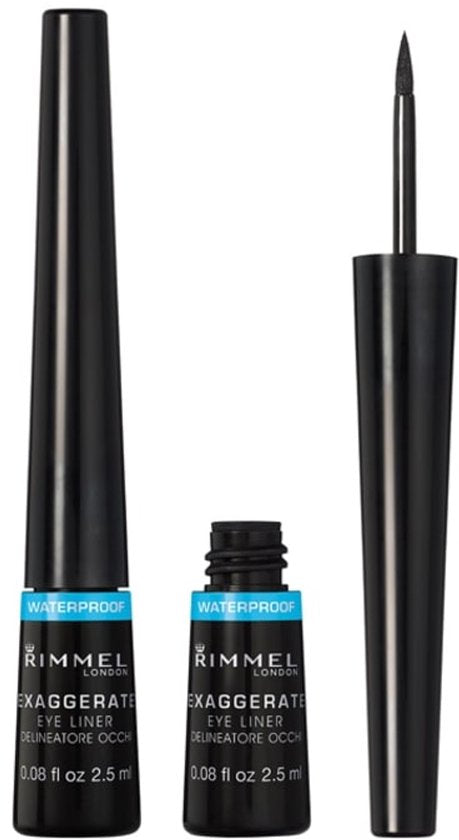 Rimmel Exaggerate eyeliner - waterproof - Zwart