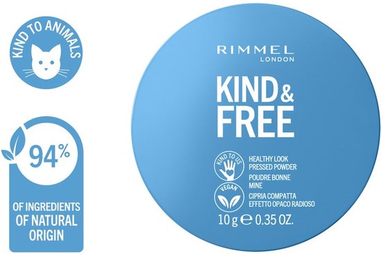 Rimmel London Kind & Free gezichtspoeder - vegan pressed powder - 020 Light