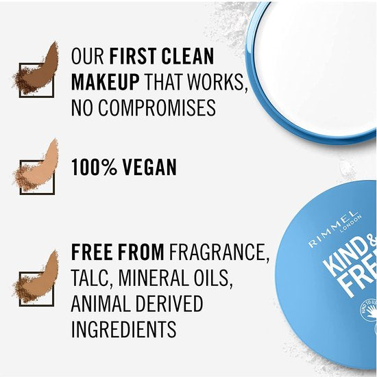 Rimmel London Kind & Free gezichtspoeder - vegan pressed powder - 020 Light