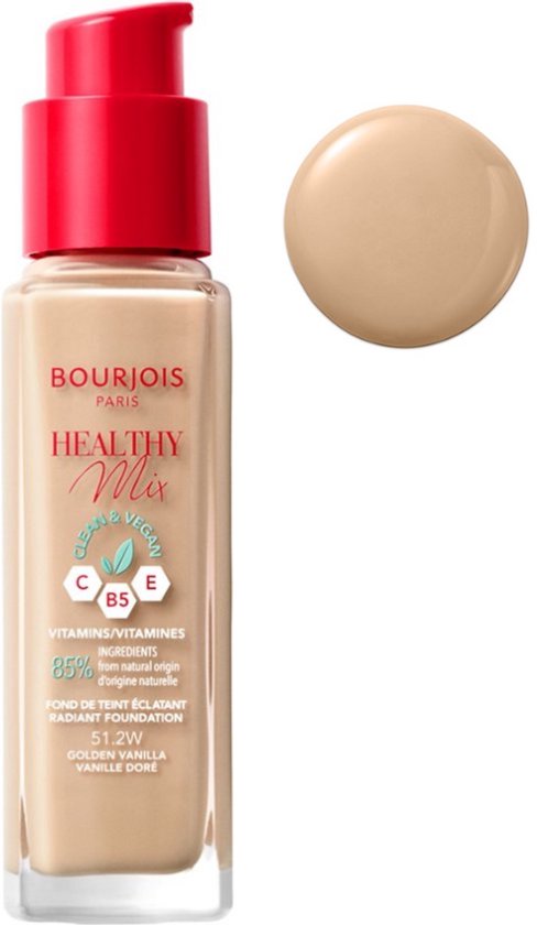 Bourjois Healthy Mix Clean foundation - vegan - 51.2 Golden Vanilla