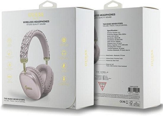Guess G-Cube koptelefoon - bluetooth stereo over-ear - Roze