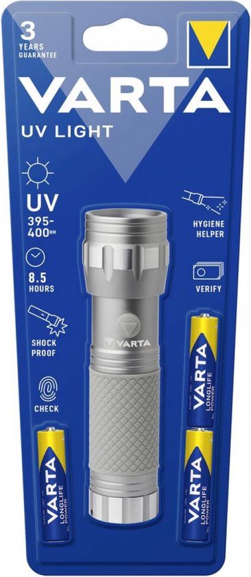 Varta flashlight - UV lamp aluminum - Grey