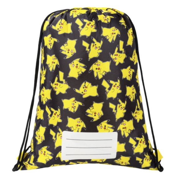 Pokémon gymtas - Pikachu - zwemtas en sporttas - 43×33 cm - met naamlabel - dubbel bedrukt