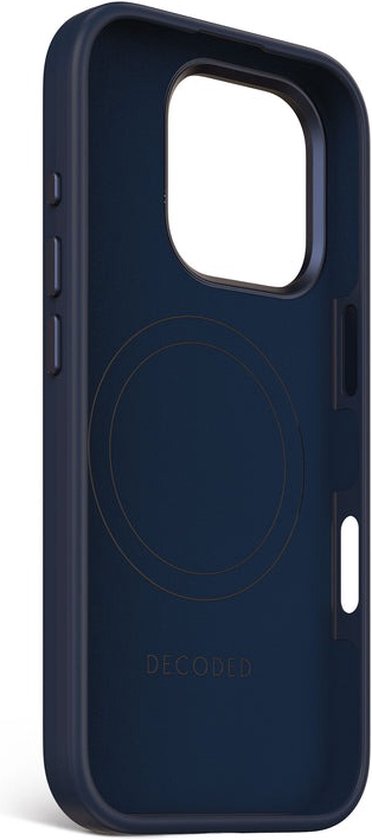 Decoded siliconen hoesje - iPhone 16 Pro MagSafe antibacterieel - Navy blauw