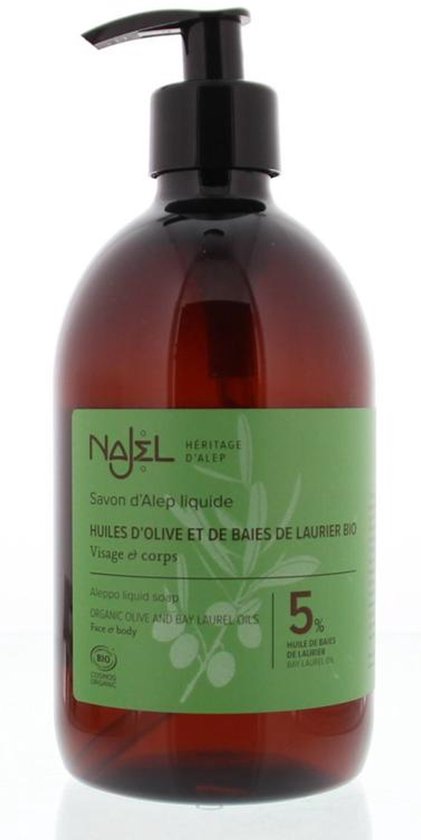 Najel Aleppo zeep vloeibaar - biologisch koudgeperst - 500 ml