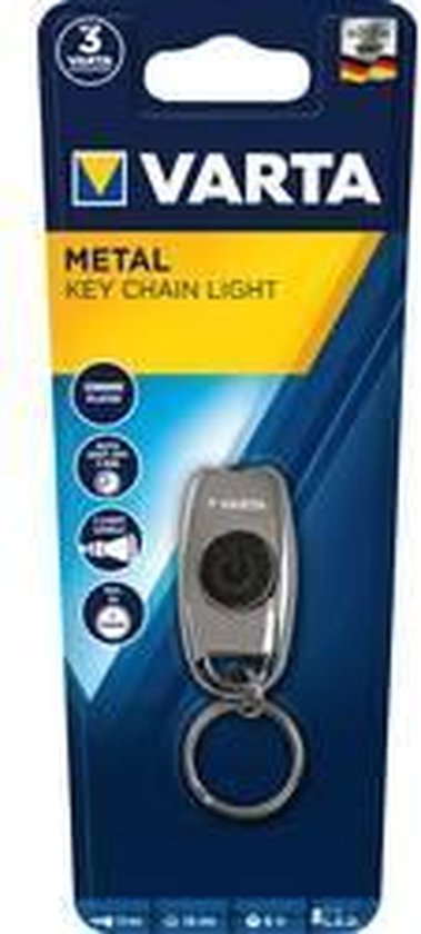 Varta keychain flashlight - metal - 11m beam range - 6 hours runtime