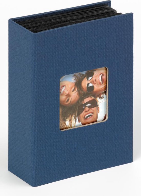 Walther Fun fotoalbum - insteek 100 foto's 10×15 cm - linnenstructuur - Blauw
