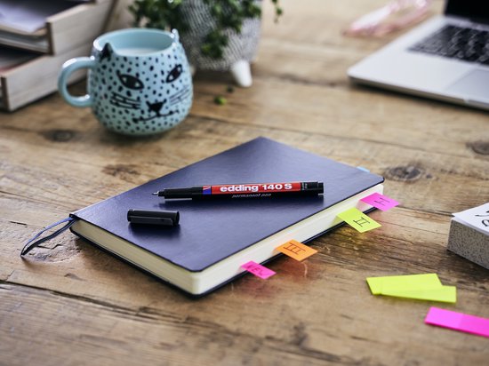 edding 140 S permanente pen set van 4 - ronde punt 0,3 mm - veegvast watervast - Multi-coloured