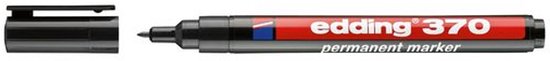 Edding 370 permanent marker set van 10 - rond punt 1 mm - zwart