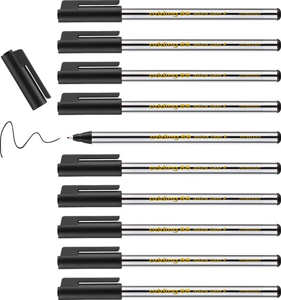 Edding 88 fineliner set van 10 - ronde punt 0,6 mm - Zwart