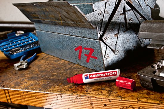 Edding 800 permanent marker set van 2 - beitel punt 4-12 mm - zwart