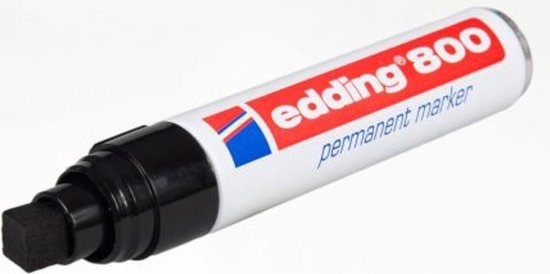 Edding 800 permanent marker set van 2 - beitel punt 4-12 mm - zwart
