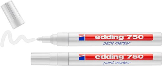 Edding 750/2 lakmarker set van 2 - warmtebestendig tot 1000°C - ronde punt 2-4 mm - permanent - Wit